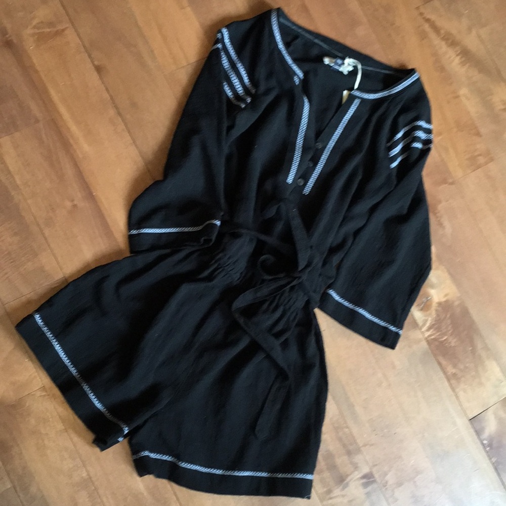 NWT Black Embroidered Romper